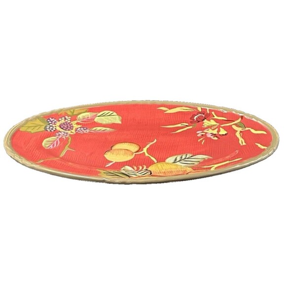 Tracy The Octavia Hill Collection Oval Platter Red Green Glazed Fruit Pattern - Picture 5 of 6